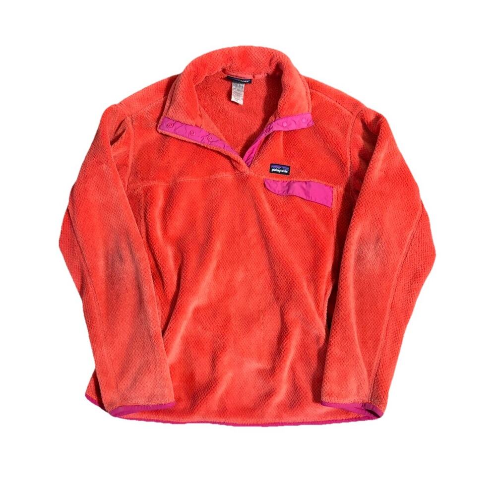Patagonia Women's Pink and Peach Size XL Snap-T Pullover